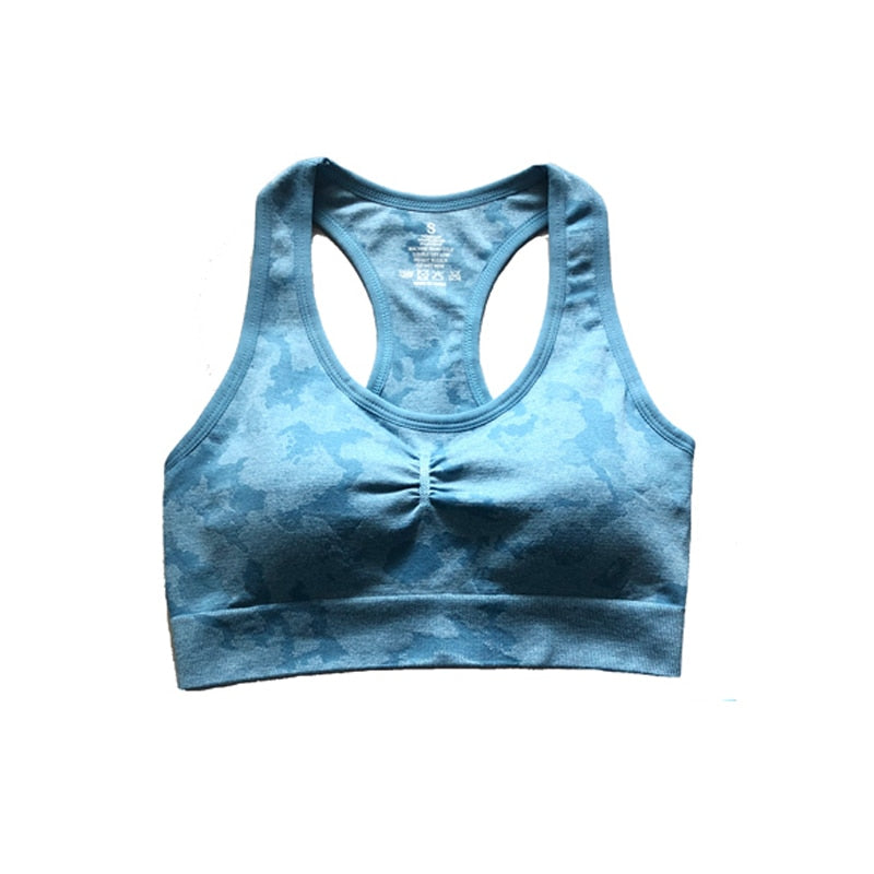 Seamless Fitness Shorts High Waisted/ Camo Workout Tops/ Camo Fitness Leggings