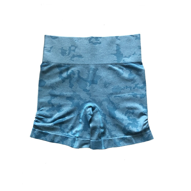 Seamless Fitness Shorts High Waisted/ Camo Workout Tops/ Camo Fitness Leggings