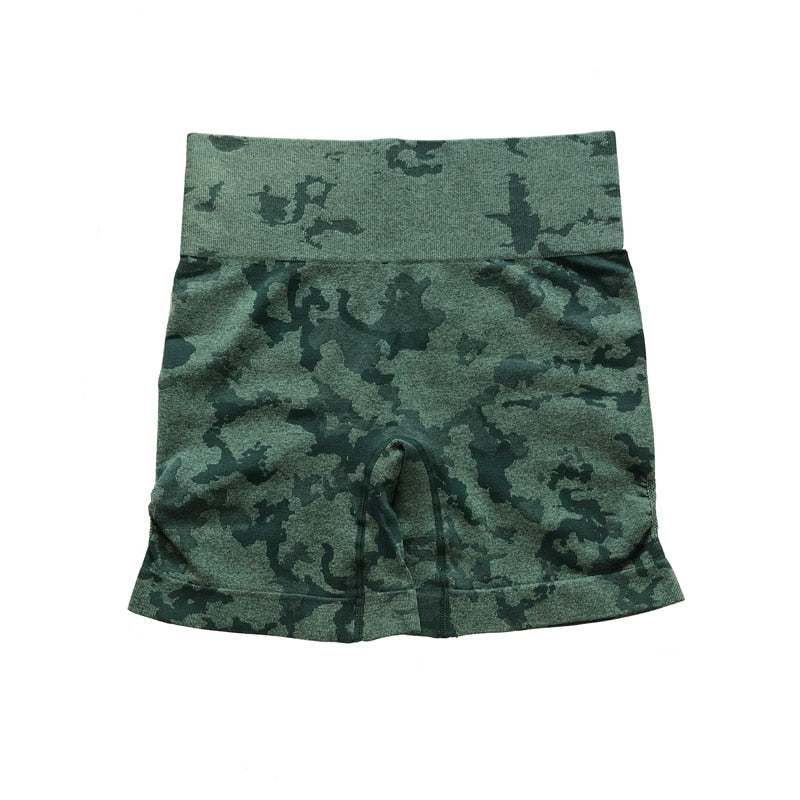 Seamless Fitness Shorts High Waisted/ Camo Workout Tops/ Camo Fitness Leggings