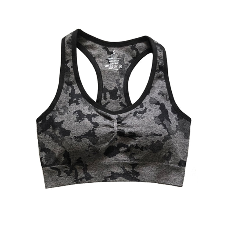Seamless Fitness Shorts High Waisted/ Camo Workout Tops/ Camo Fitness Leggings