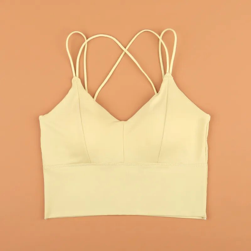Ice Silk Cross Straps Wireless Sports Bra