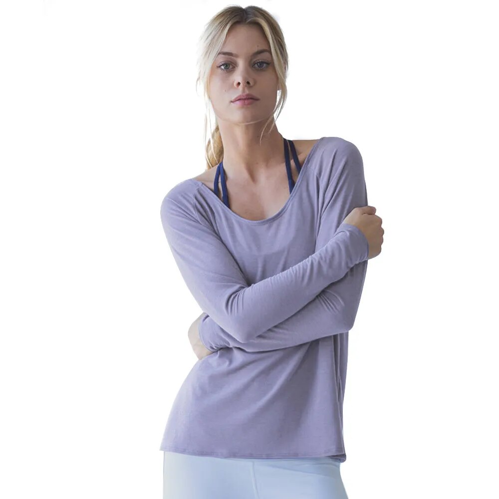 Sport Fitness Blouse Backless/Solid Dry Fit & Loose