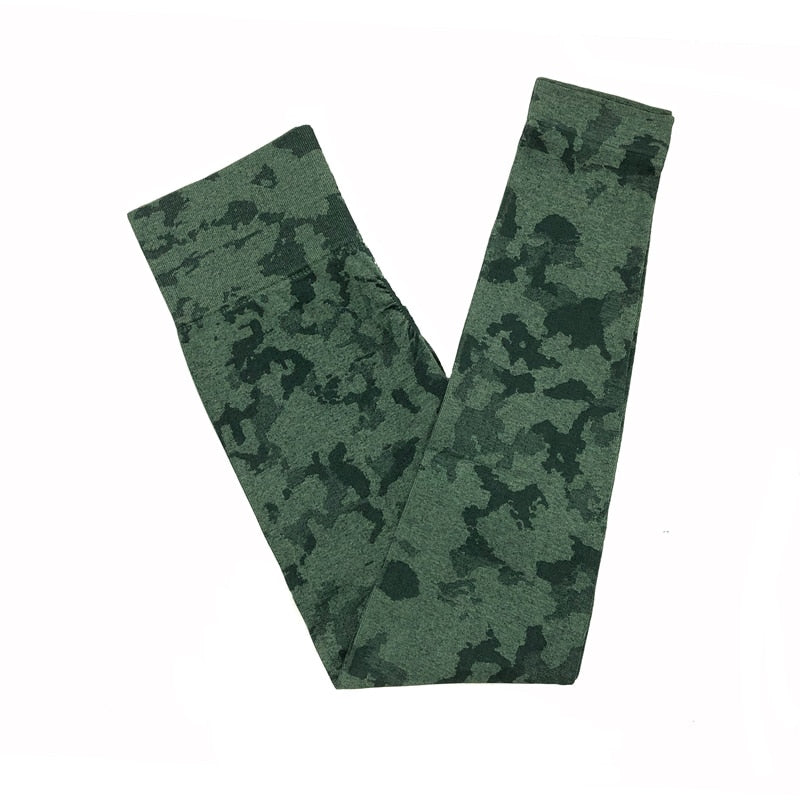 Seamless Fitness Shorts High Waisted/ Camo Workout Tops/ Camo Fitness Leggings