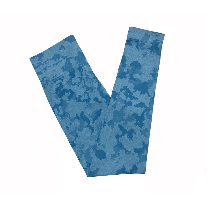 Seamless Fitness Shorts High Waisted/ Camo Workout Tops/ Camo Fitness Leggings