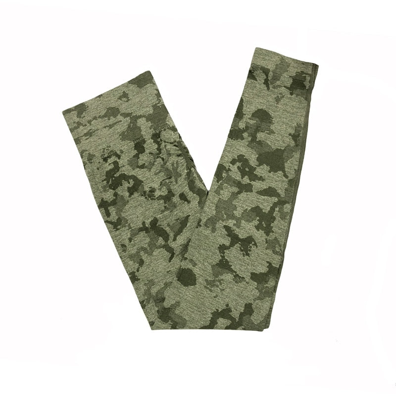 Seamless Fitness Shorts High Waisted/ Camo Workout Tops/ Camo Fitness Leggings