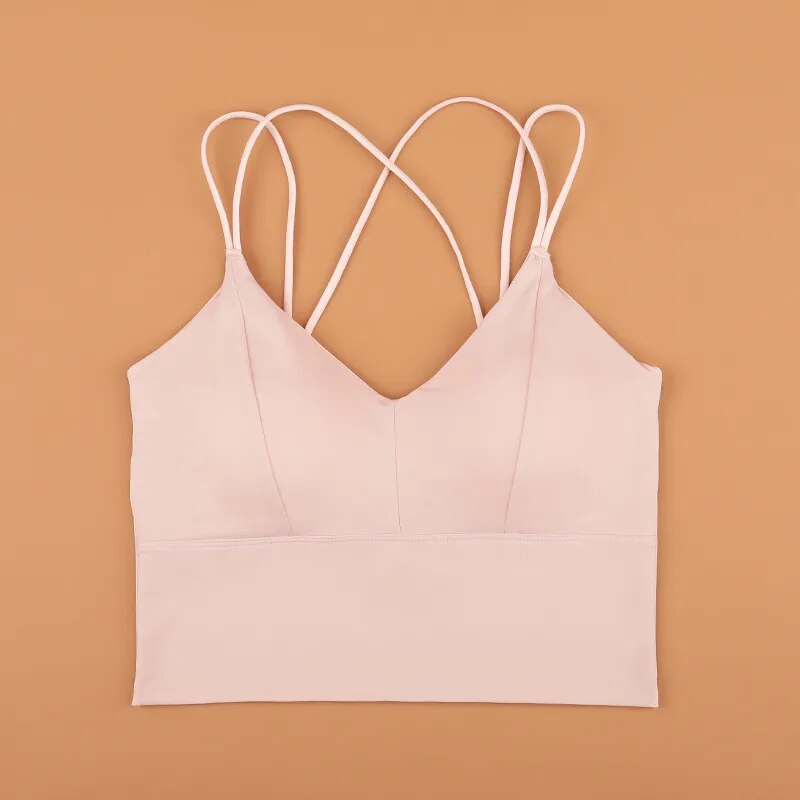 Ice Silk Cross Straps Wireless Sports Bra