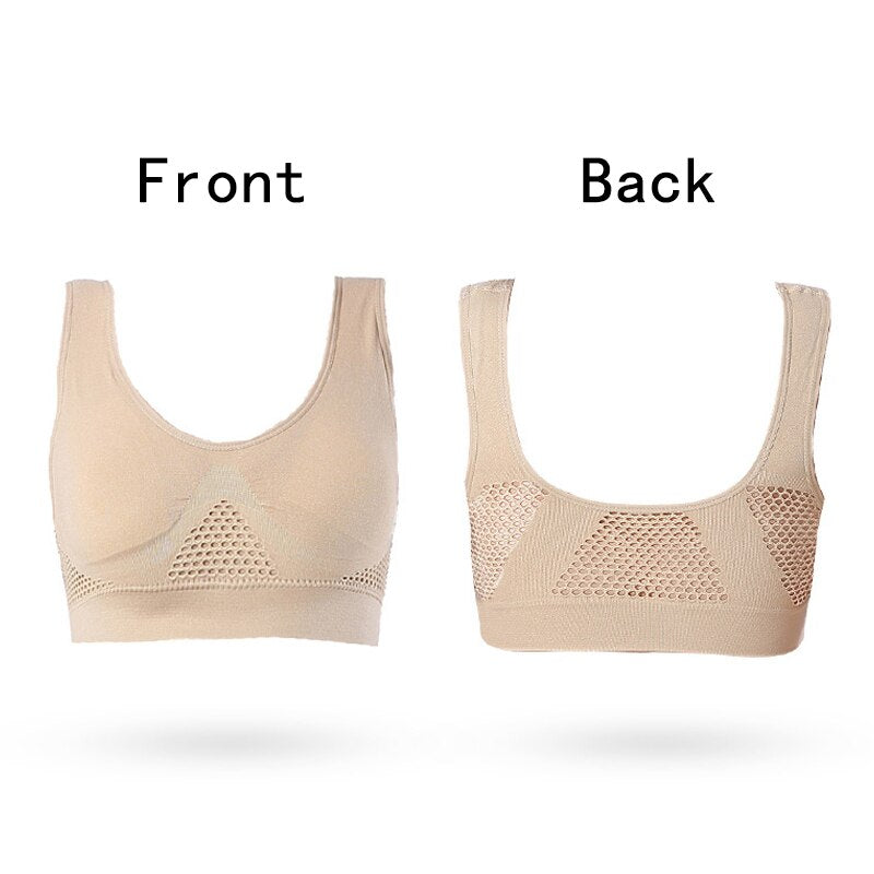 Sports Bra/Seamless, Hollow Out, Mesh, Breathable,Wire Free(PLUS SIZES AVAILABLE)