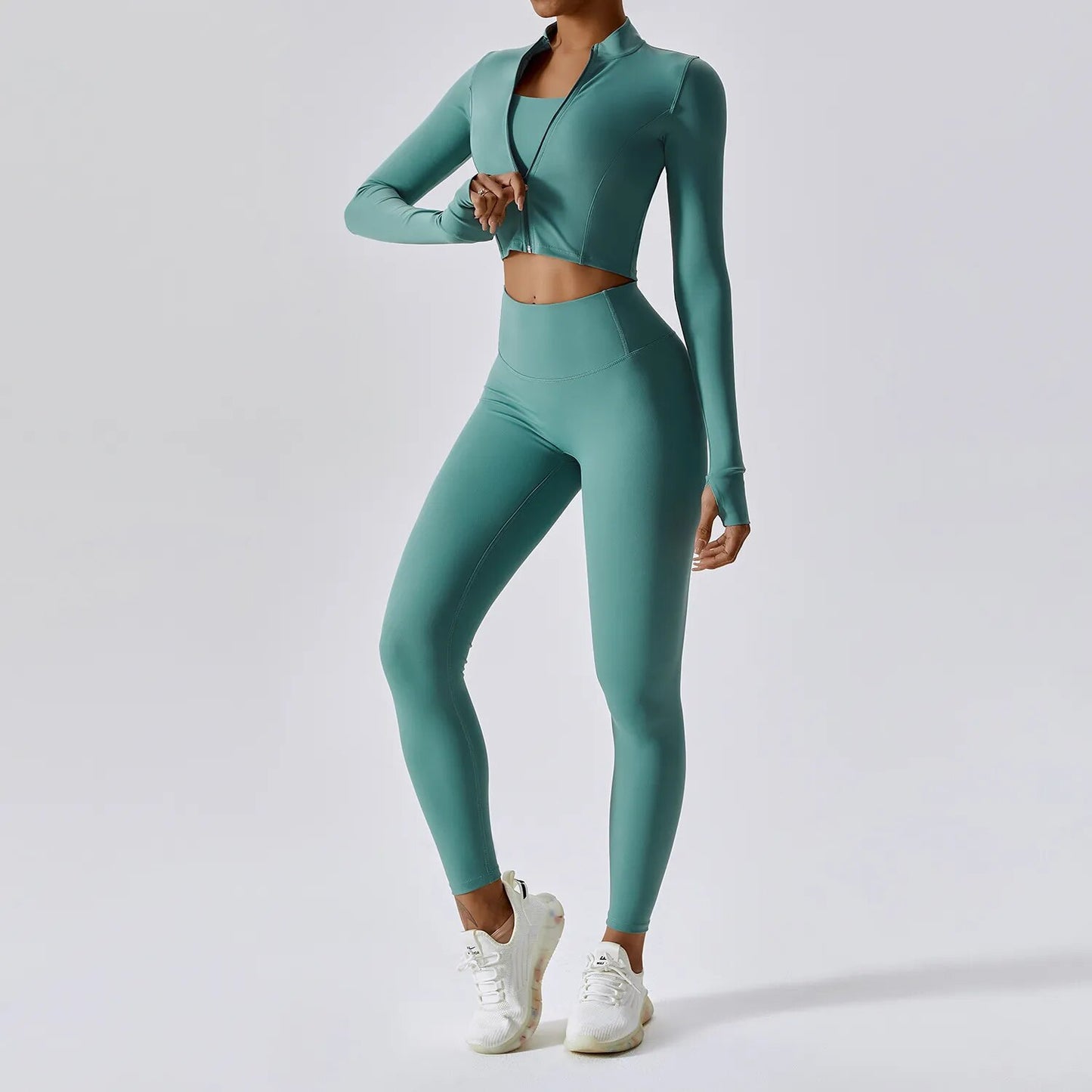 3 Pieces Women Tracksuit Yoga Set Workout Sportswear