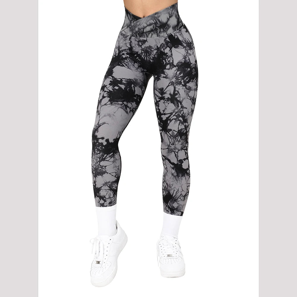 Tie Dye Women Leggings With Contour High Waist