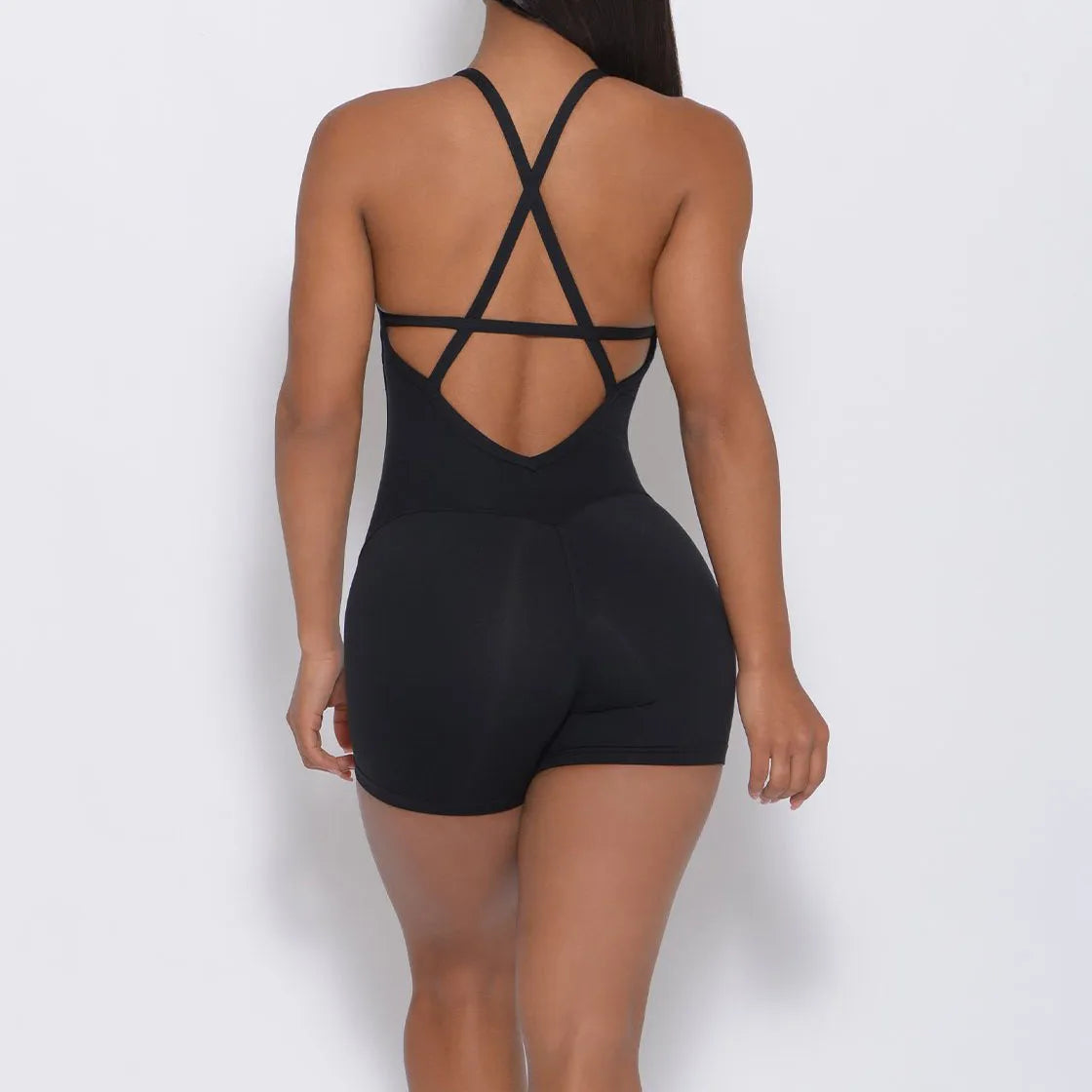 Sports One-piece Fitness Suit Backless Cross Bodysuit