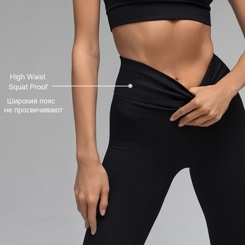 Ribbed High Waisted Gym Leggings