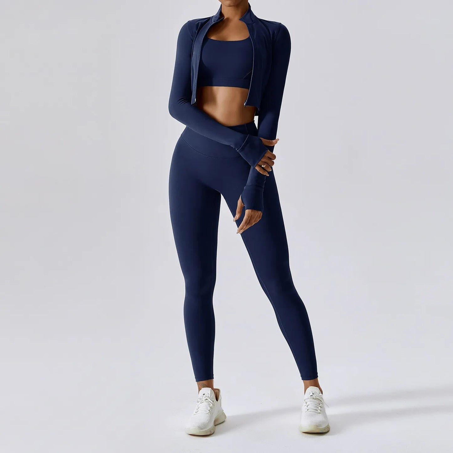 3 Pieces Women Tracksuit Yoga Set Workout Sportswear
