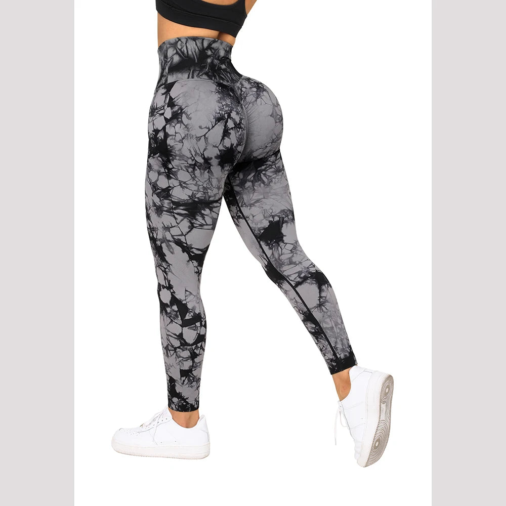 Tie Dye Women Leggings With Contour High Waist