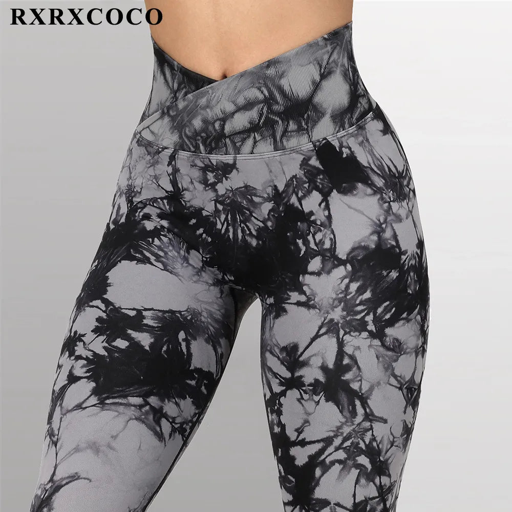 Tie Dye Women Leggings With Contour High Waist