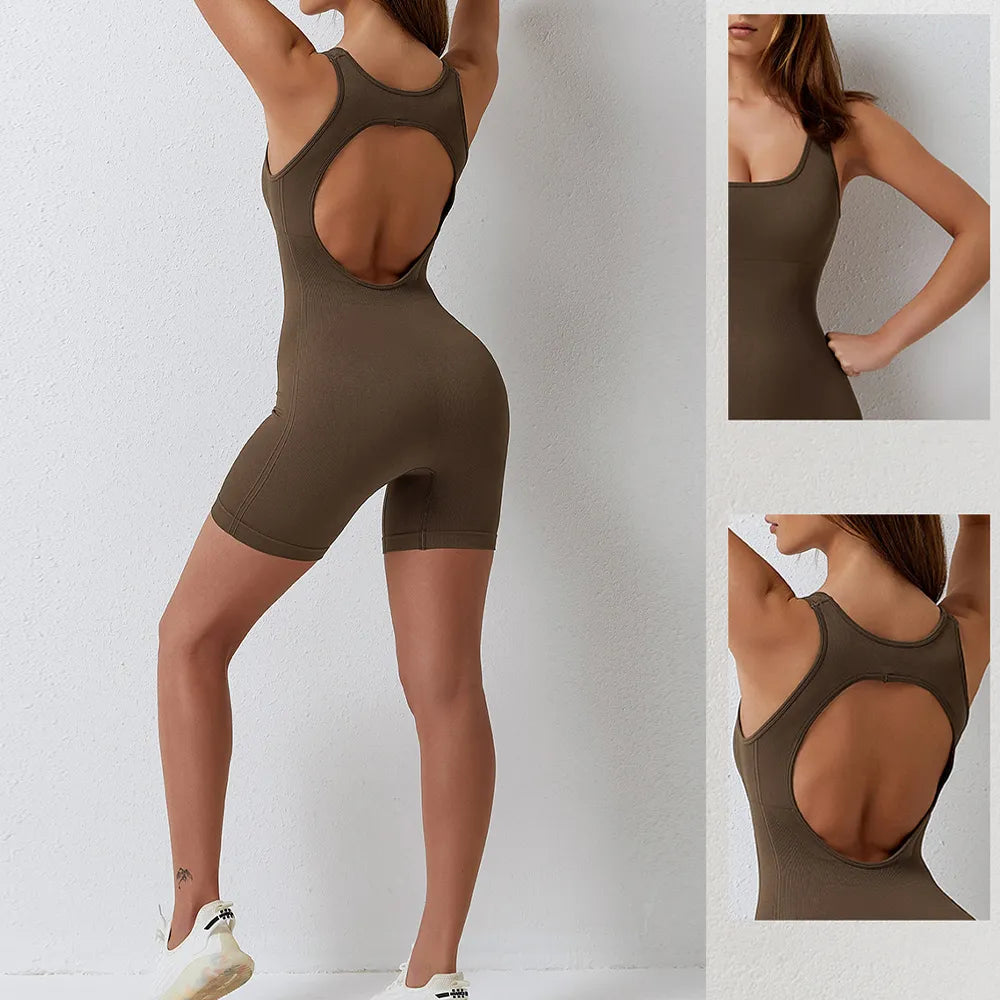 Fitness Sleeveless Seamless Sports Jumpsuit