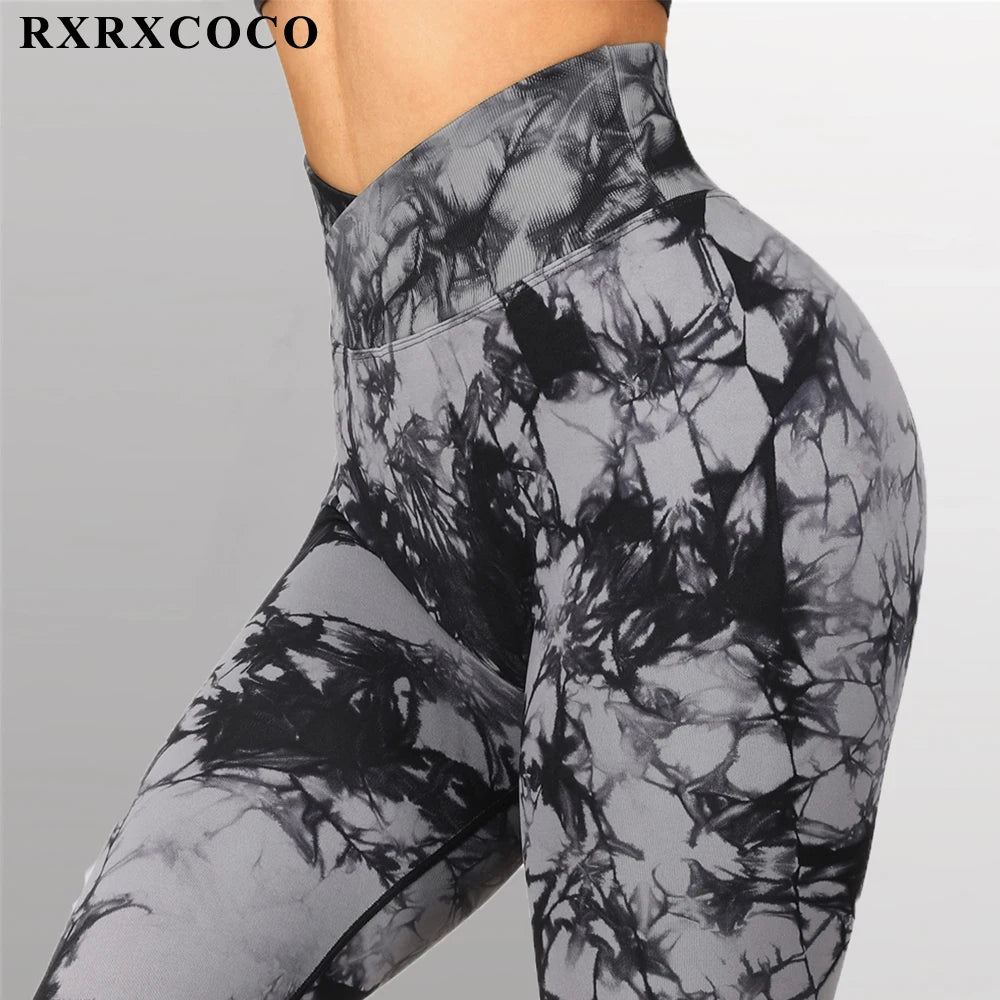 Tie Dye Women Leggings With Contour High Waist