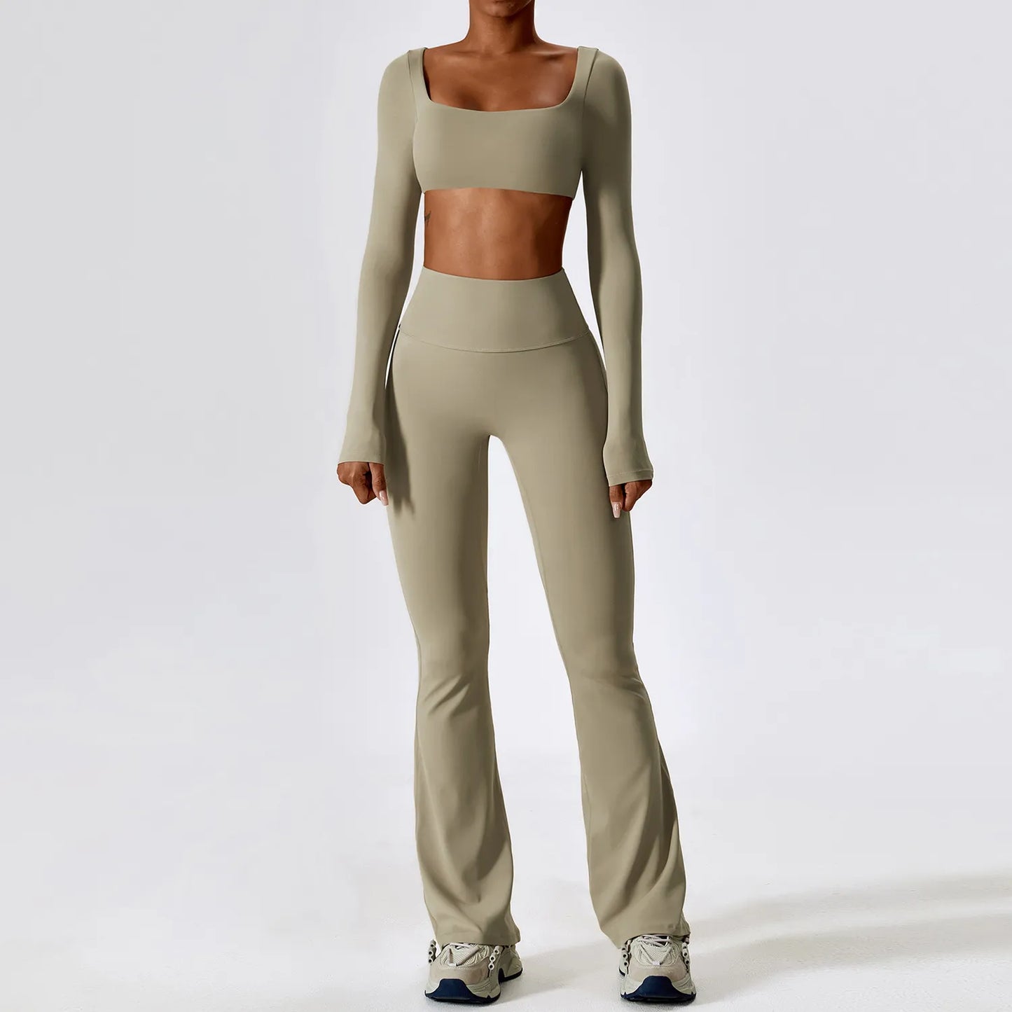 Crop Top 2PCS Seamless Women Sportswear Workout Clothes