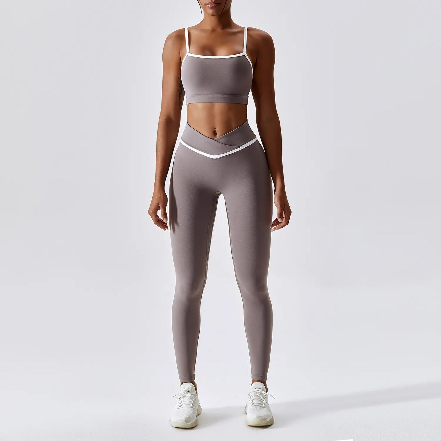 Leggings de cintura alta para mujer y chándal superior sin costuras