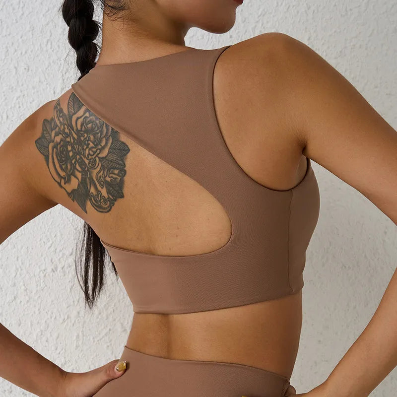 Women Fitness Sports Bra Top/ Back Cutout Athletic High Strength Support