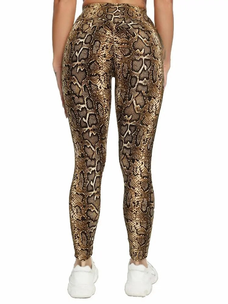 FITTOO Fitness Snakeskin/Leopard Print Leggings