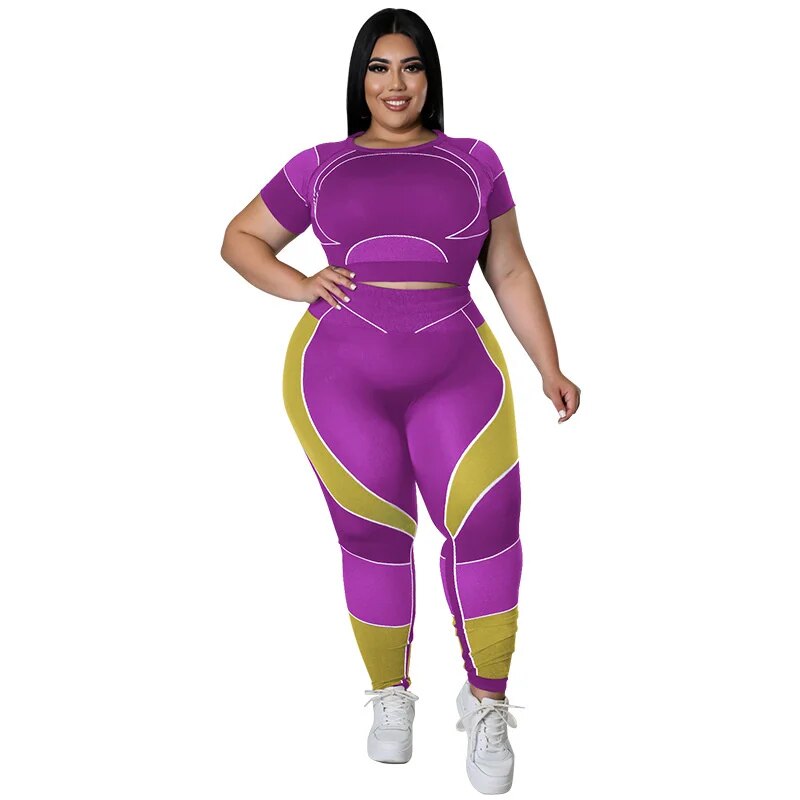 2 Piece Plus Size Fitness Set Tracksuit