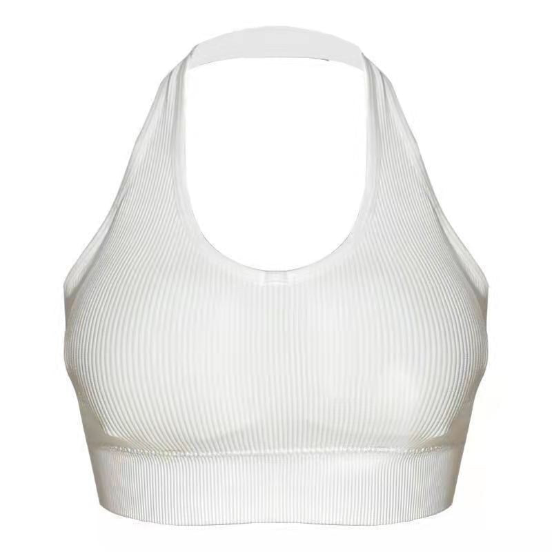 Sujetador deportivo sin aros con cuello halter y espalda descubierta para mujer