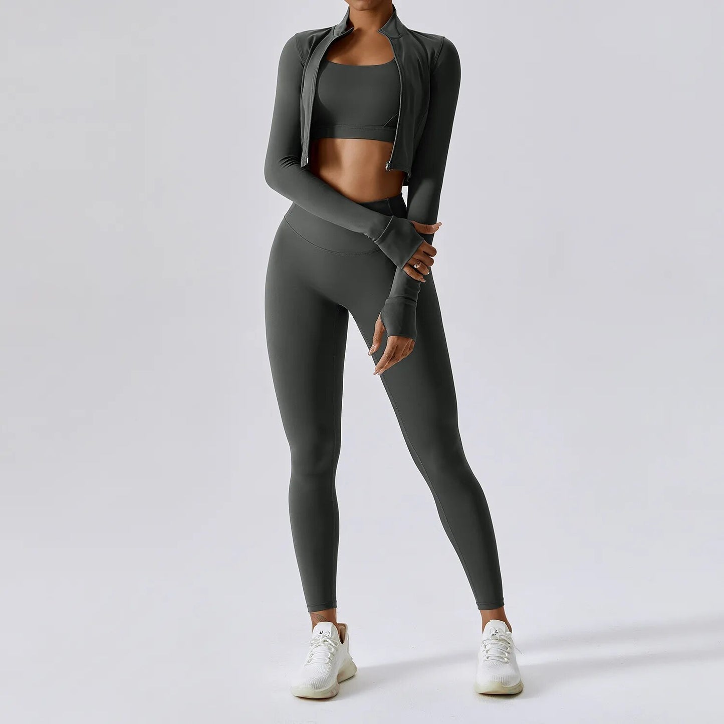 3 Pieces Women Tracksuit Yoga Set Workout Sportswear