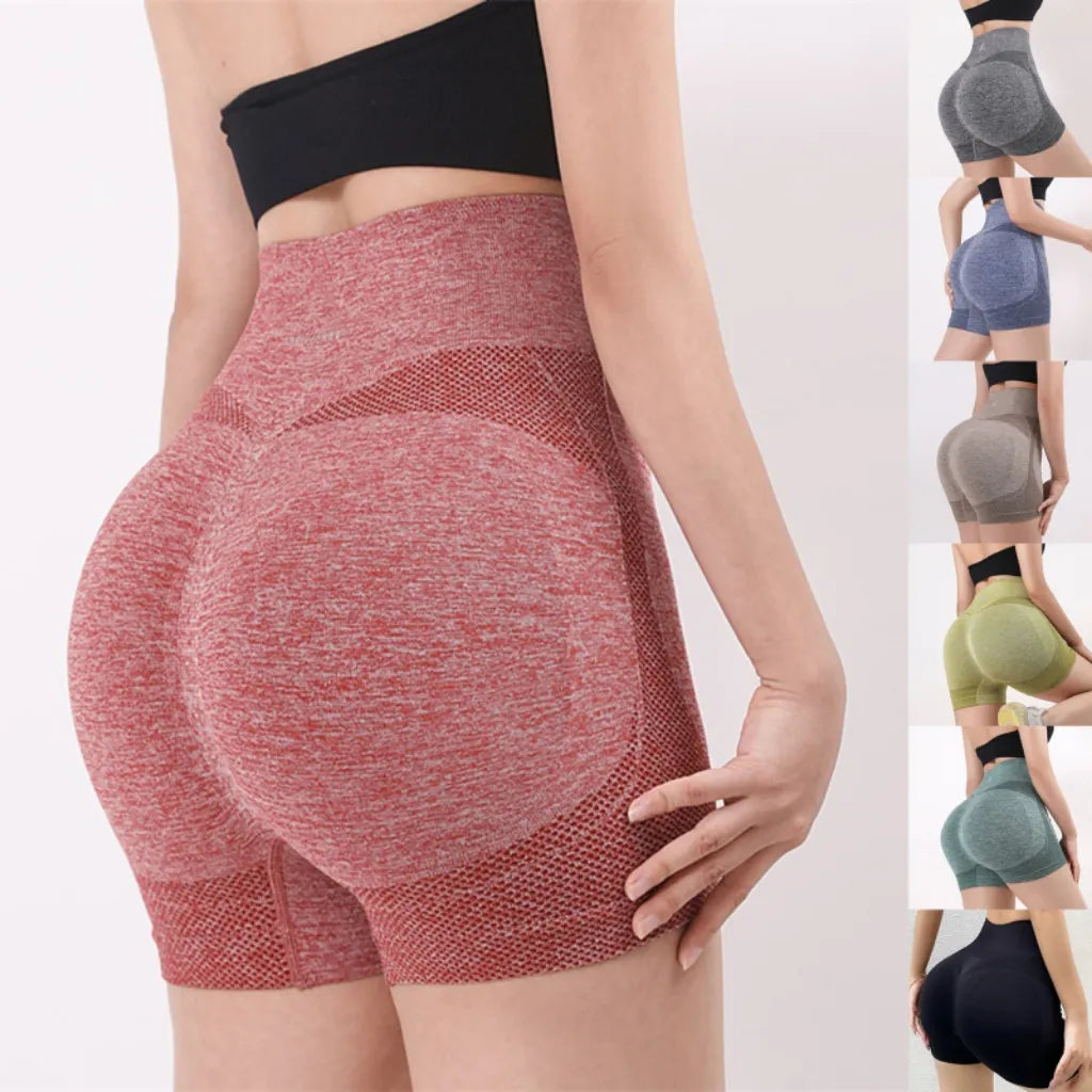 Women Yoga High Waist Workout Shorts