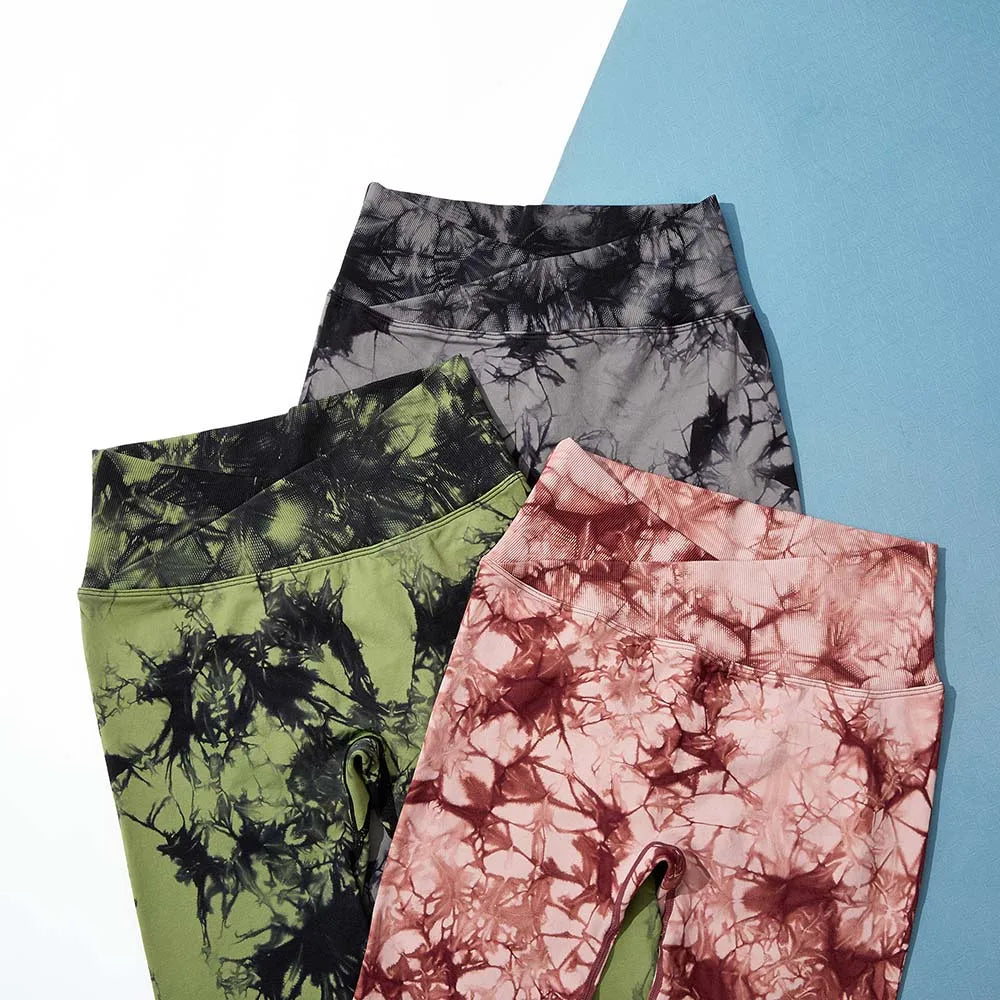 Tie Dye Women Leggings With Contour High Waist