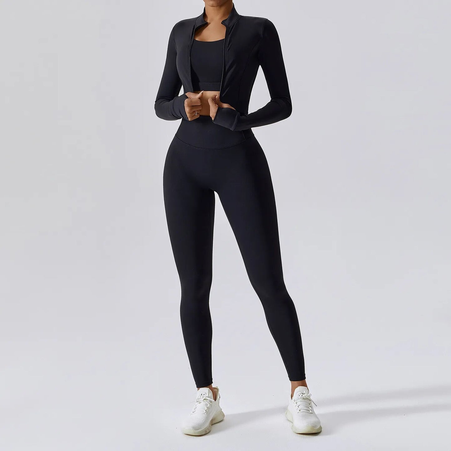 3 Pieces Women Tracksuit Yoga Set Workout Sportswear