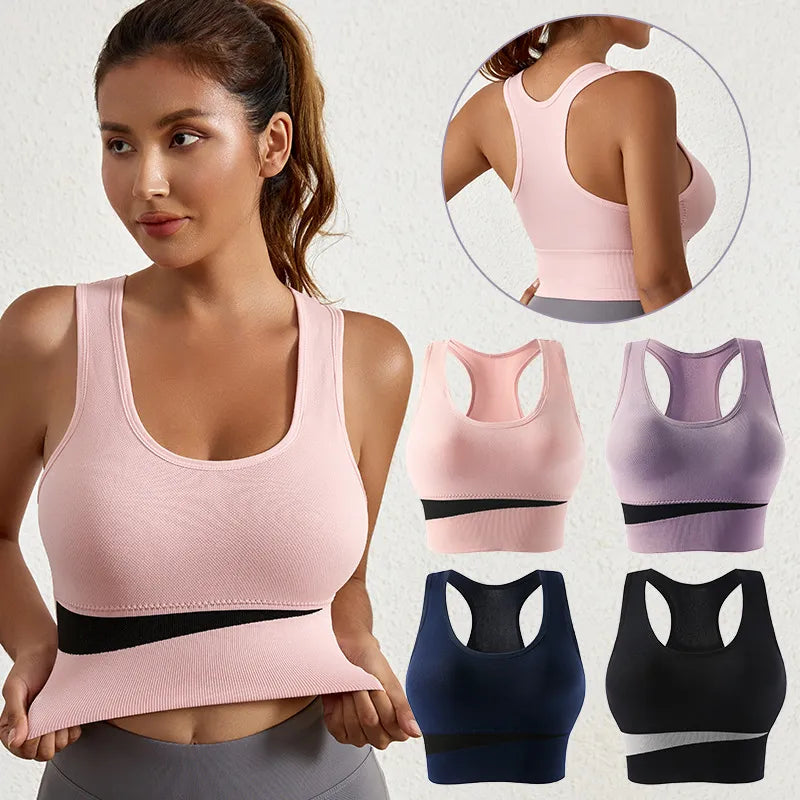 Fitness Patchwork Seamless Bralette
