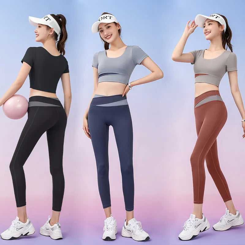 Two Piece Seamless Yoga Set Women Sportswear Suit Outfit