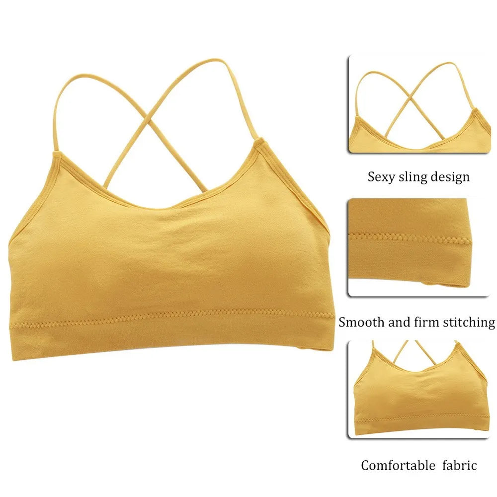 Women's Breathable Cross Strap Sports Bra