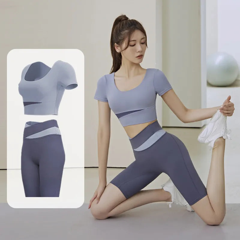 Two Piece Seamless Yoga Set Women Sportswear Suit Outfit