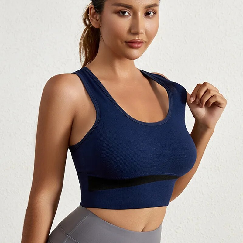 Fitness Patchwork Seamless Bralette