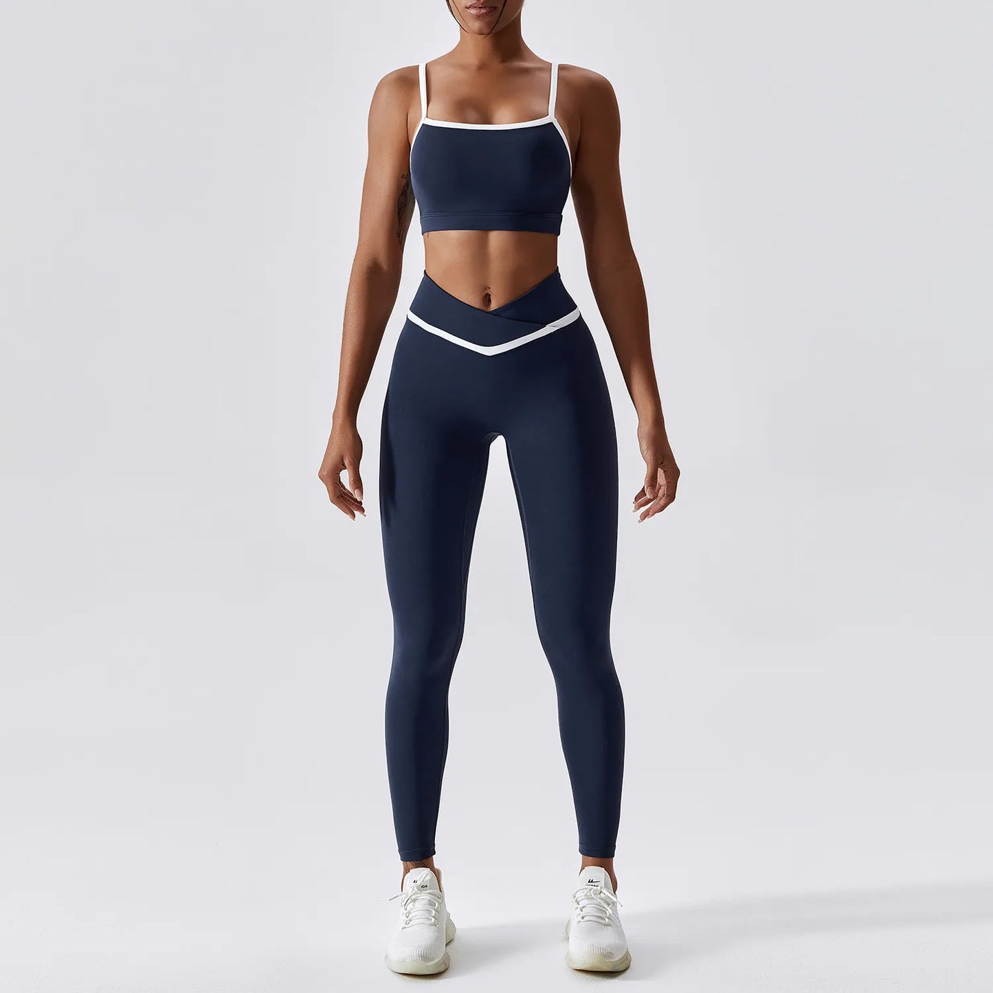Leggings de cintura alta para mujer y chándal superior sin costuras