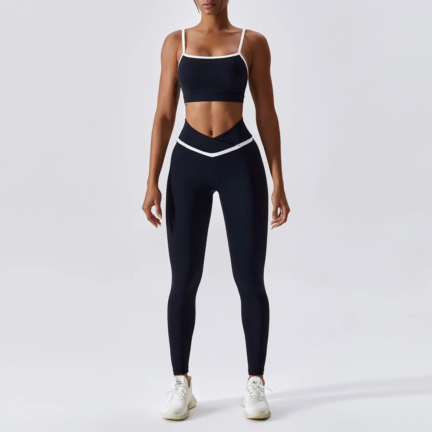 Leggings de cintura alta para mujer y chándal superior sin costuras
