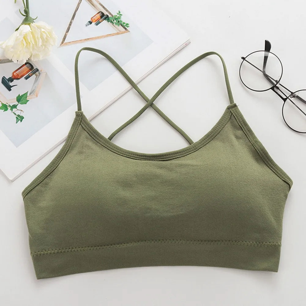 Women's Breathable Cross Strap Sports Bra