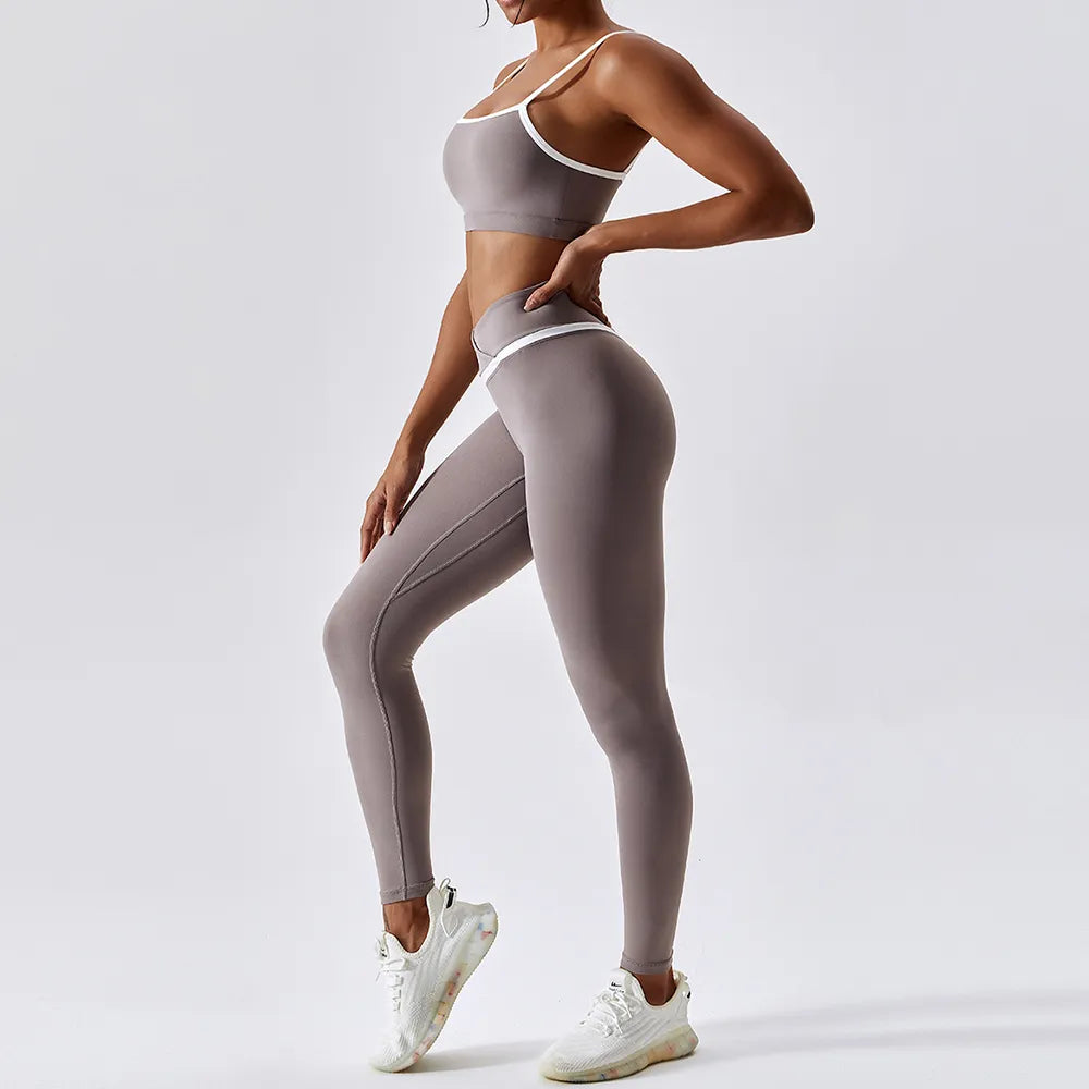 Leggings de cintura alta para mujer y chándal superior sin costuras
