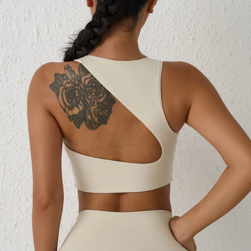 Women Fitness Sports Bra Top/ Back Cutout Athletic High Strength Support