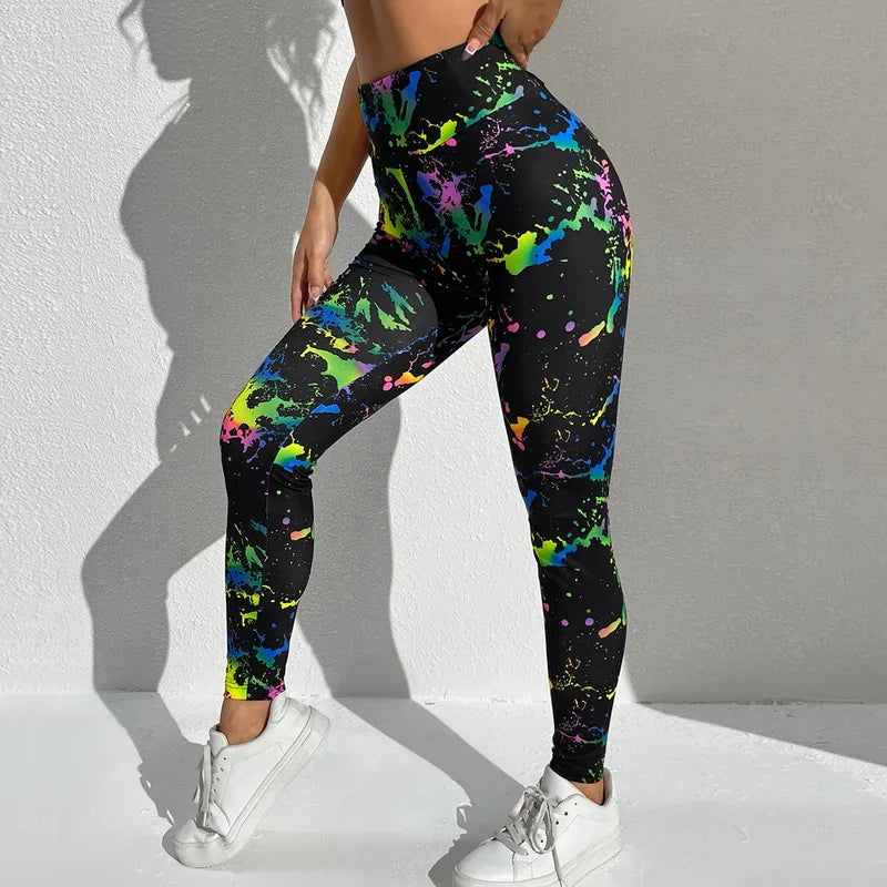 Soft Lycra High Waist Print Seamless Leggings