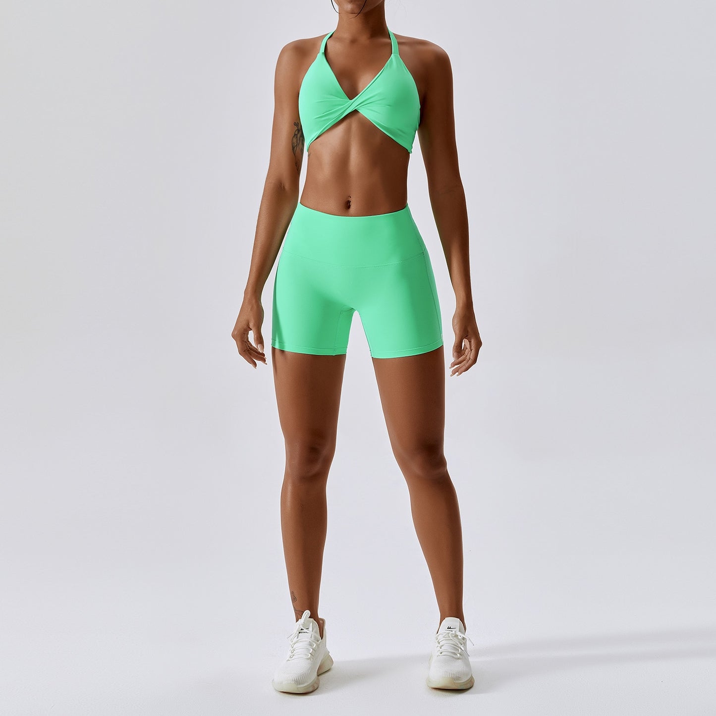 Women's Tracksuit Seamless Drawstring Fitness Set 2PCS