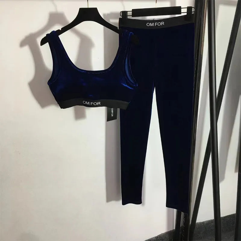 Fitness Bra And Leggings Elastic Slim Two Piece Set - Breathable