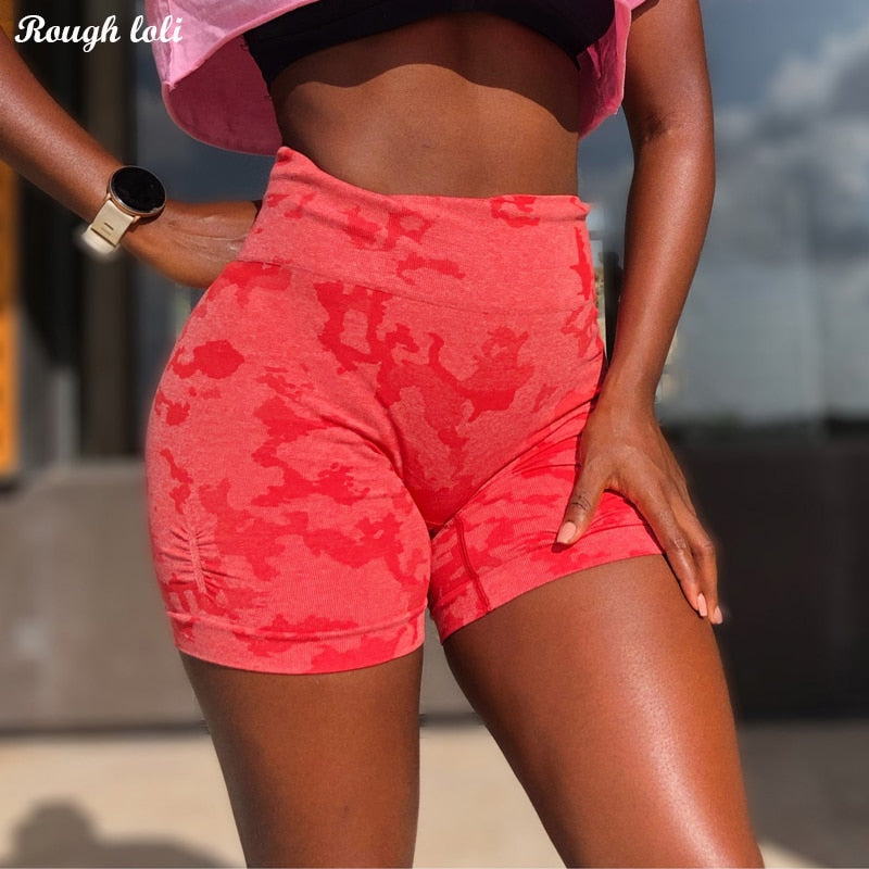 Seamless Fitness Shorts High Waisted/ Camo Workout Tops/ Camo Fitness Leggings