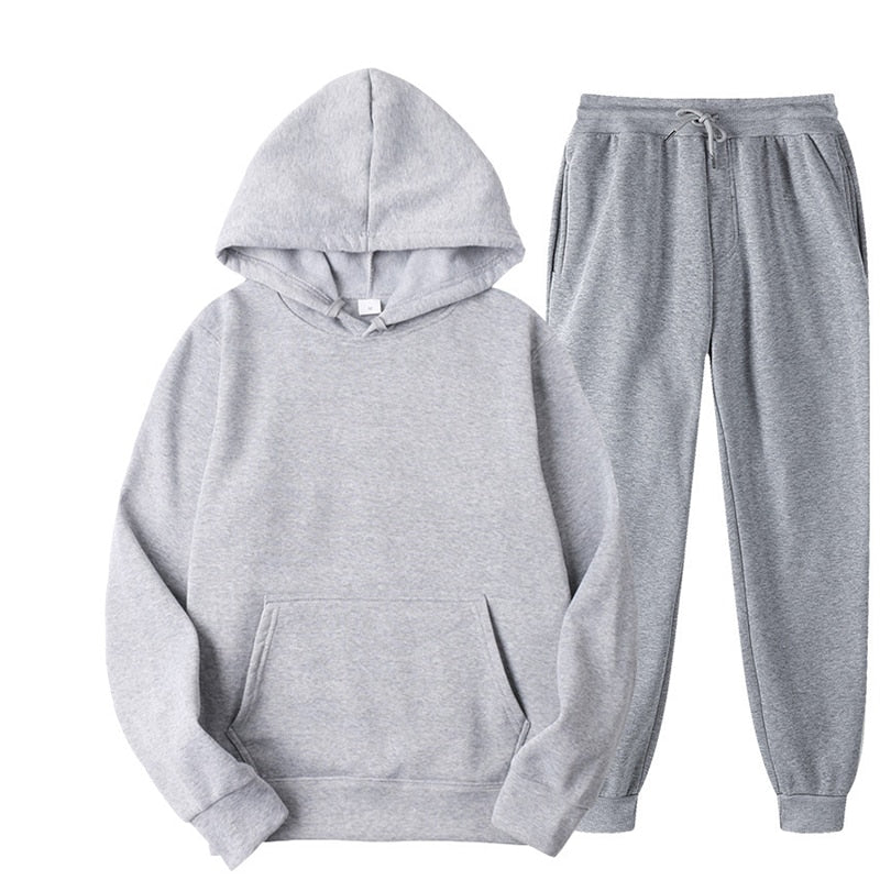 (Two Piece Set)Casual Oversize Fleece Track Set [PLUS SIZES AVAILABLE]