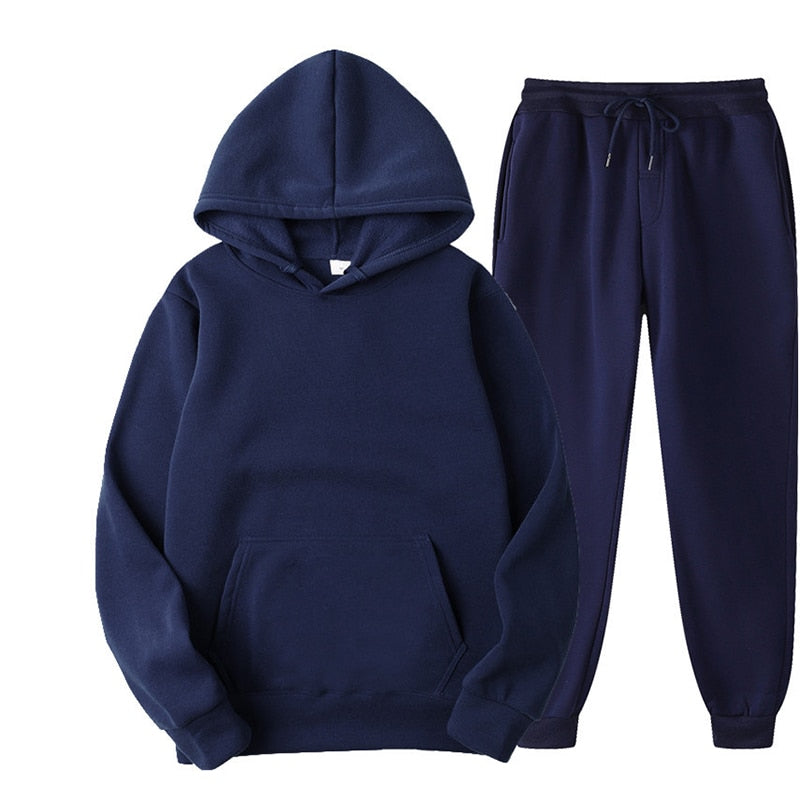 (Two Piece Set)Casual Oversize Fleece Track Set [PLUS SIZES AVAILABLE]