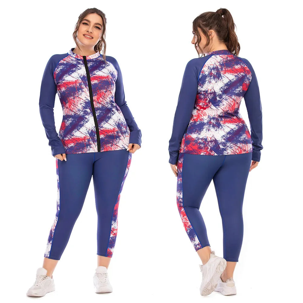 3 Piece Plus Size Women Sportswear Set