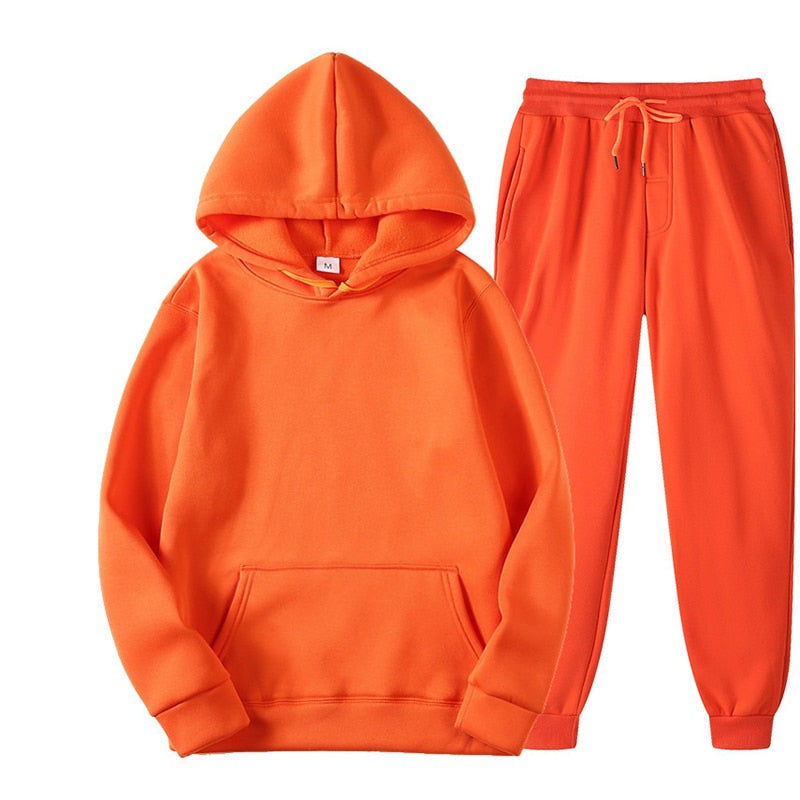 (Two Piece Set)Casual Oversize Fleece Track Set [PLUS SIZES AVAILABLE]