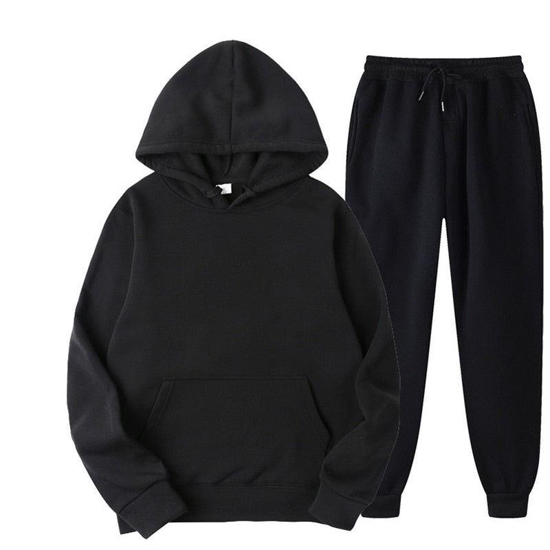 (Two Piece Set)Casual Oversize Fleece Track Set [PLUS SIZES AVAILABLE]