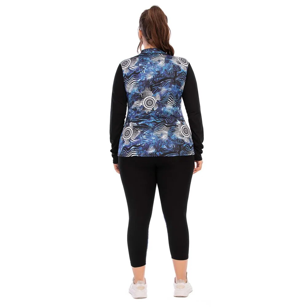 3 Piece Plus Size Women Sportswear Set